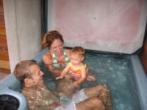 Playing in the hot tub